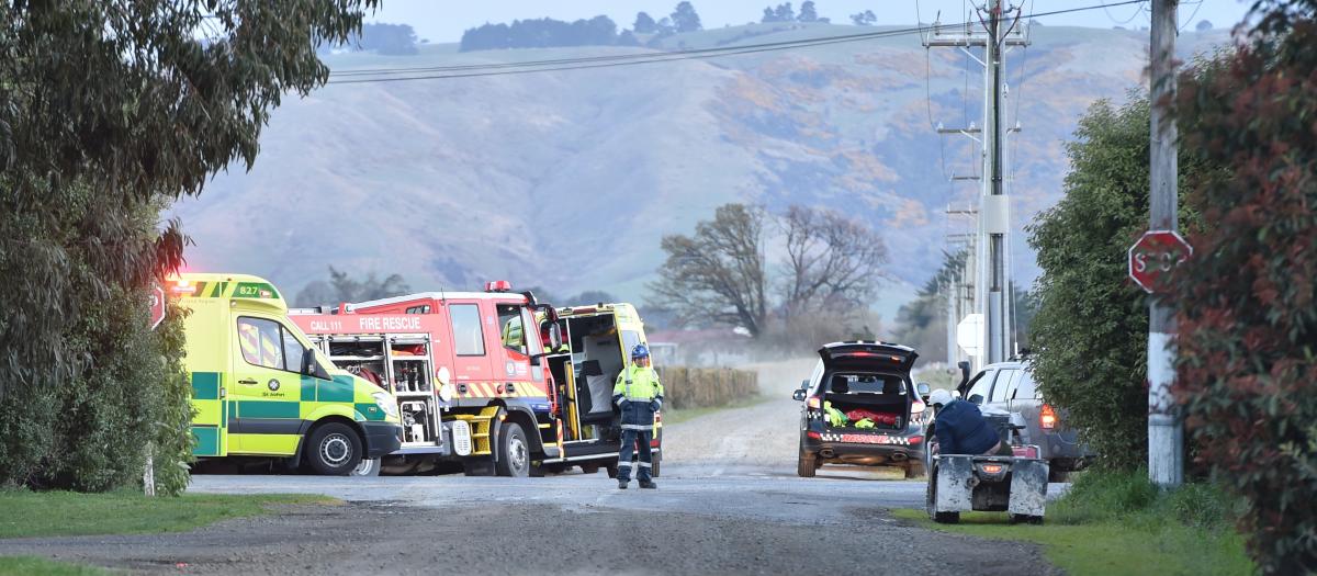 The scene of the double-fatal crash in Outram. Photo: Gregor Richardson