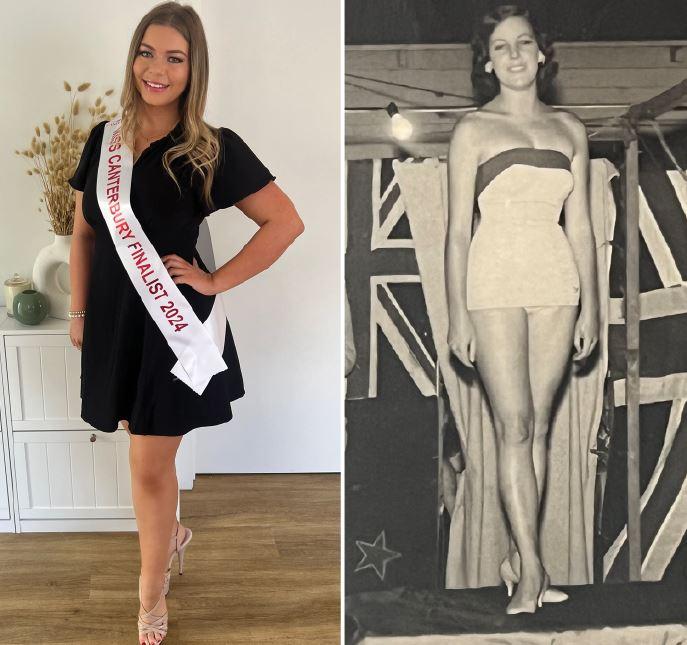 Paige Sullivan's grandmother Dianna McFarlane was Miss Canterbury in 1958. Photos: Supplied