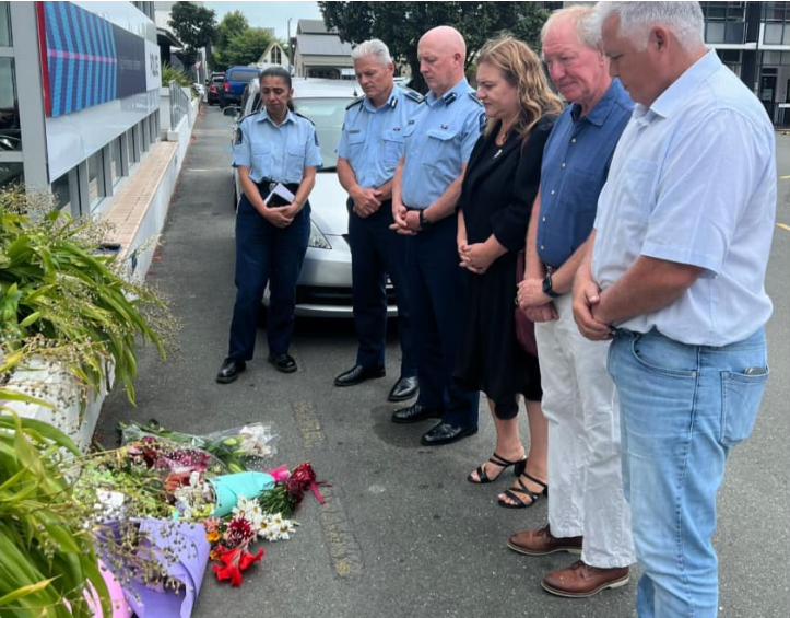 From left: Officer Tracey Thompson, Commissioner Richard Chambers, officer Mike Johnston, MP...