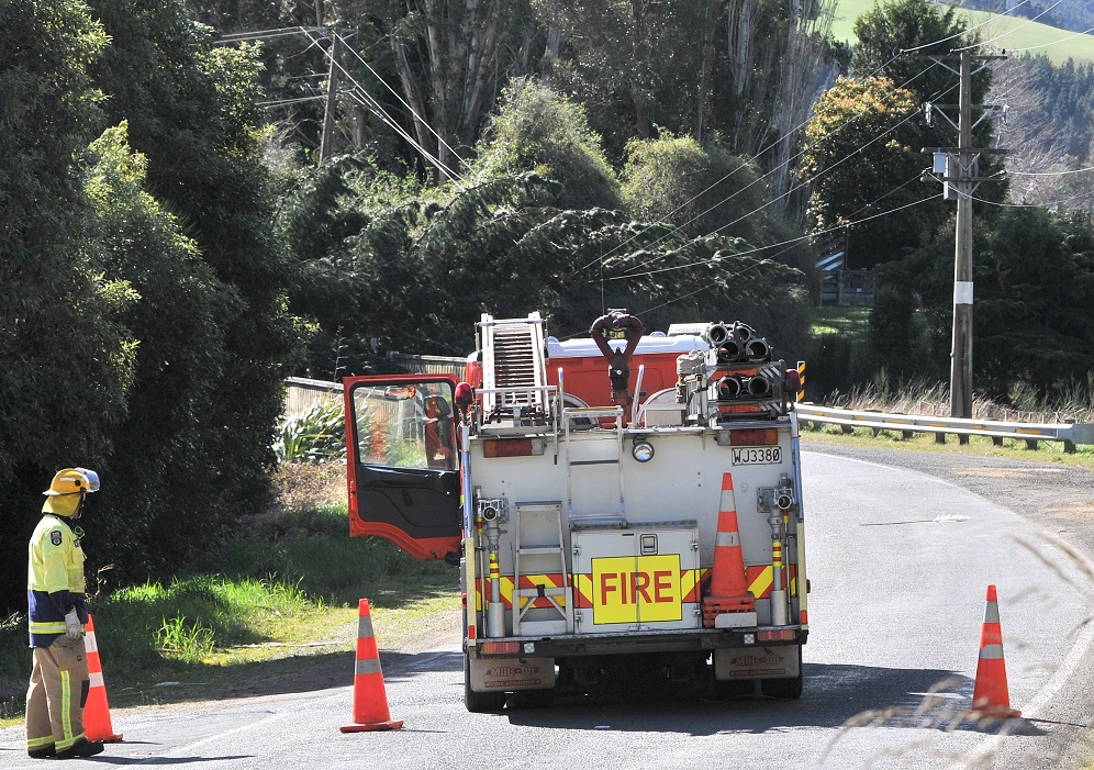 The high winds brought down a tree, which blocked Mosgiel's Silver Stream Bridge in Puddle Alley....