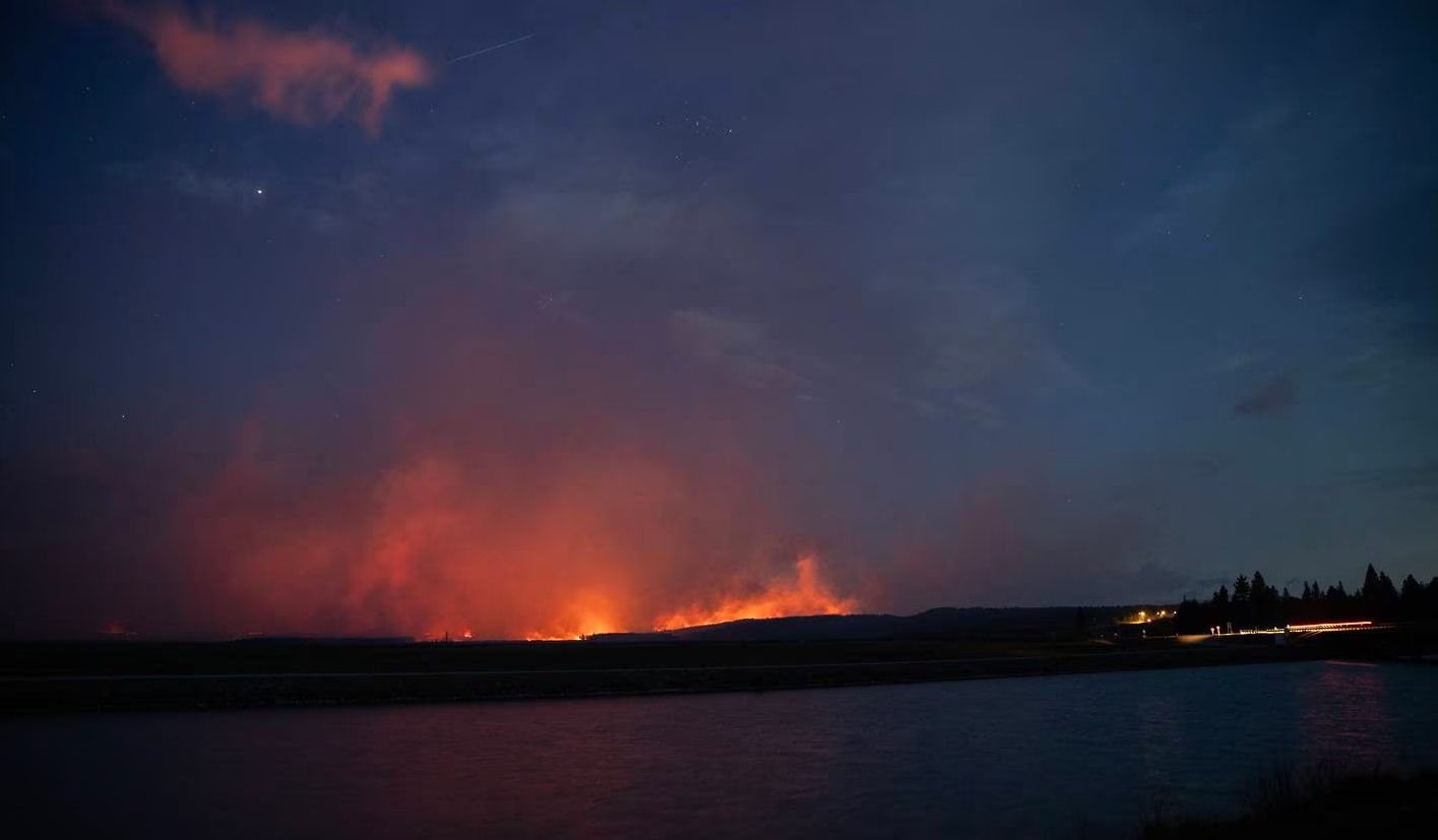 The fire has raged all night and caused evacuations. Photo: NZ Herald