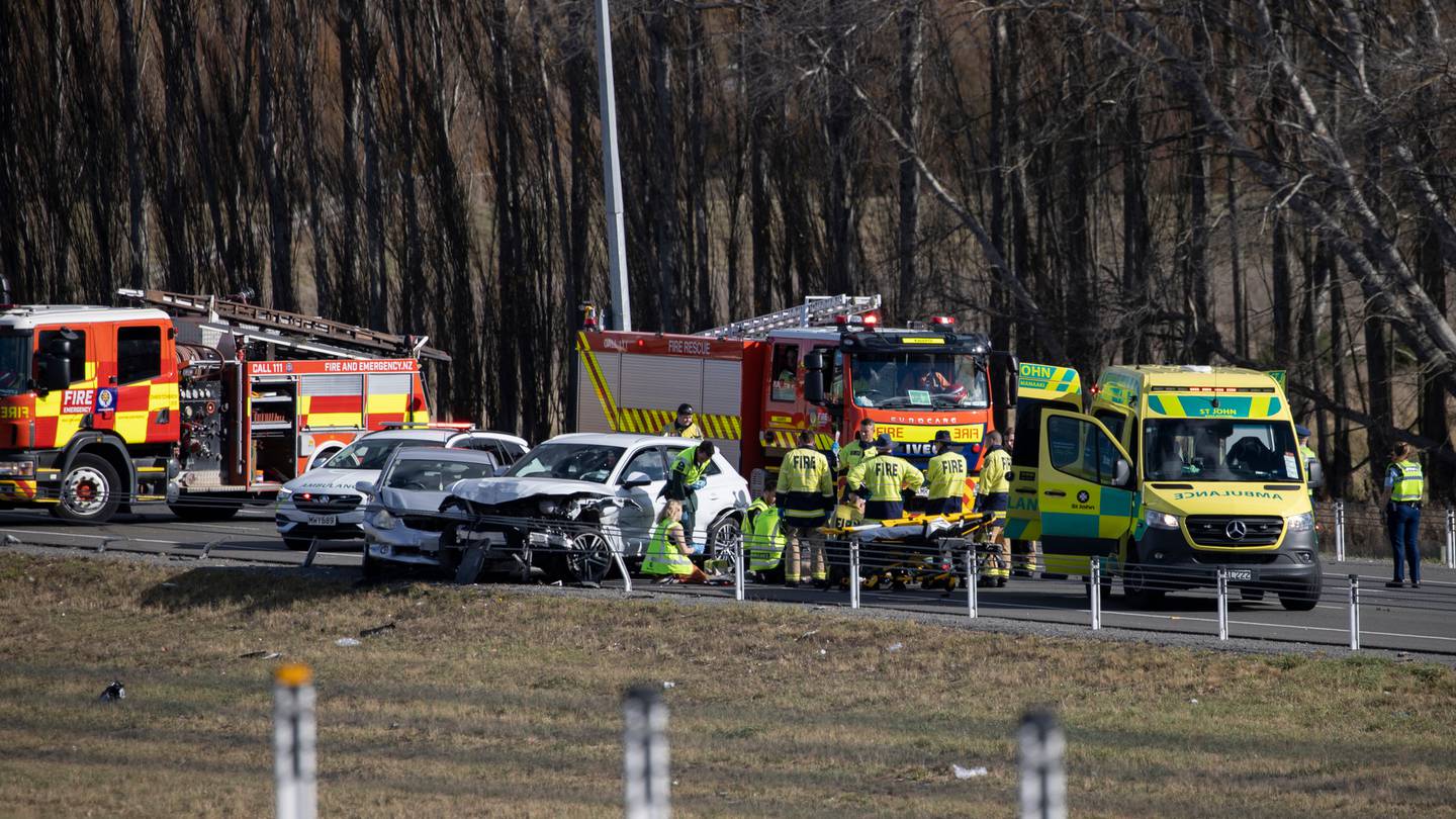 One person has died after a crash involving at least three vehicles on the Northern Motorway this...