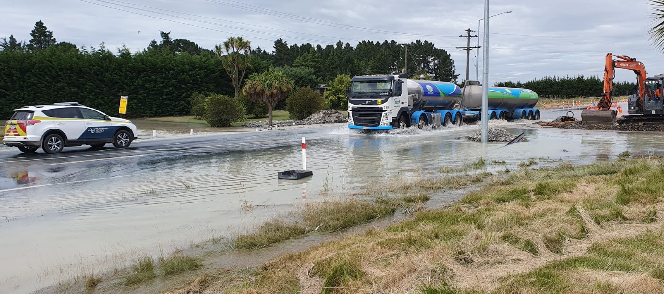 The Orari SH1/79 intersection earlier today, Photo: NZTA