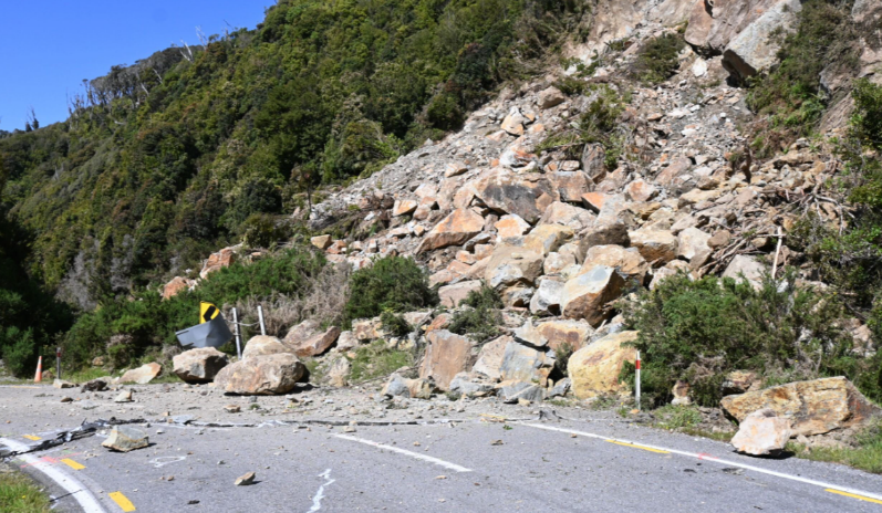 There have been several rockfalls in the area. Photo: NZTA 