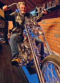 Dean Graham on his Easy Rider Harley Davidson. Photo: Daniel Alvey