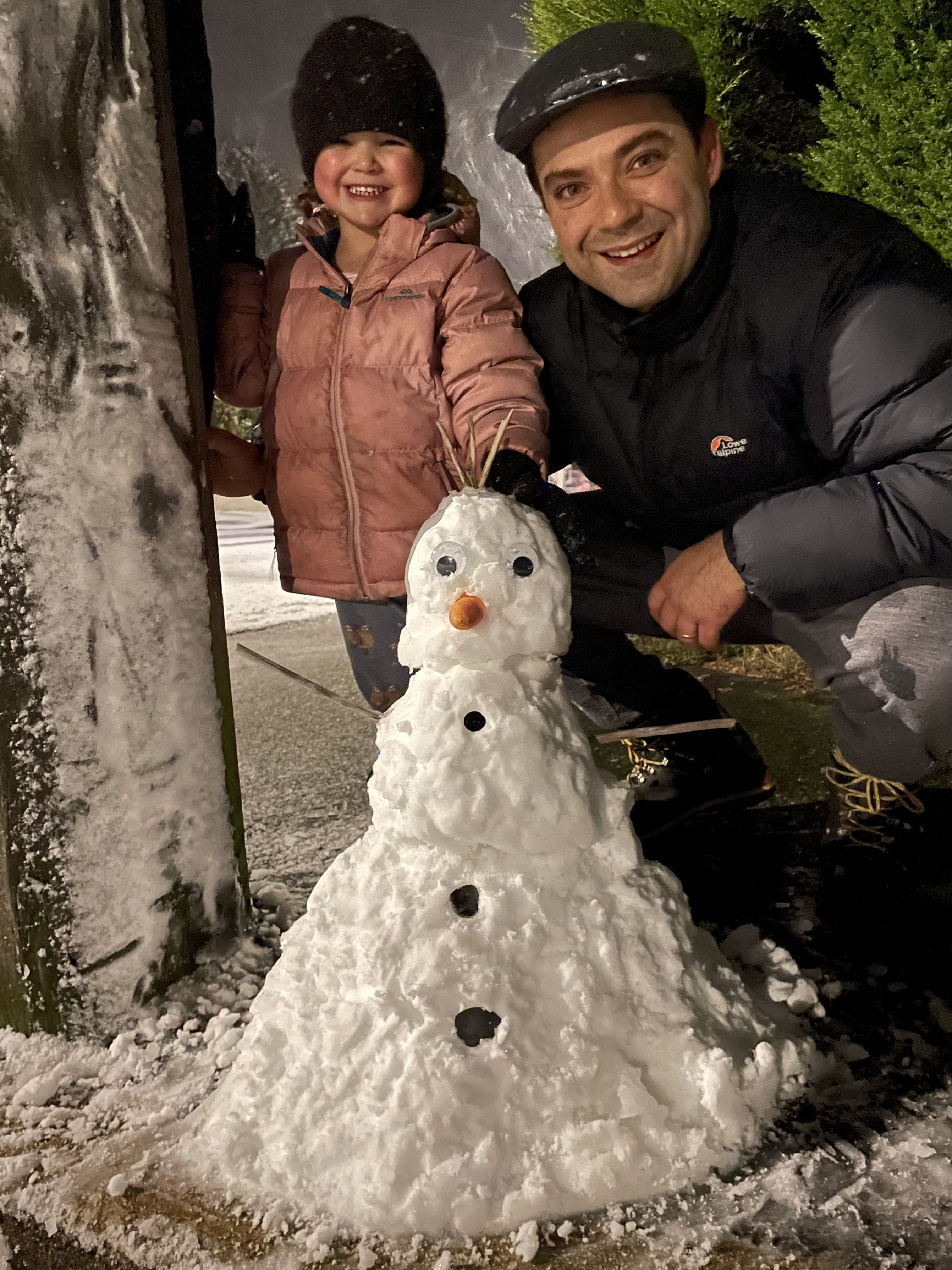 Waldir R de Souza Jr and daughter Amelia de Souza (4) had some fun in the snow in Wakari on...