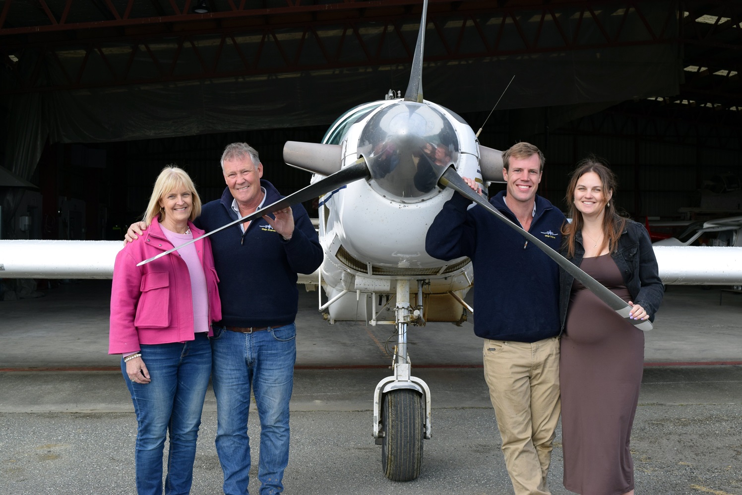 Celebrating the launch of a new arm of their topdressing business Otago Airspread at Gore...