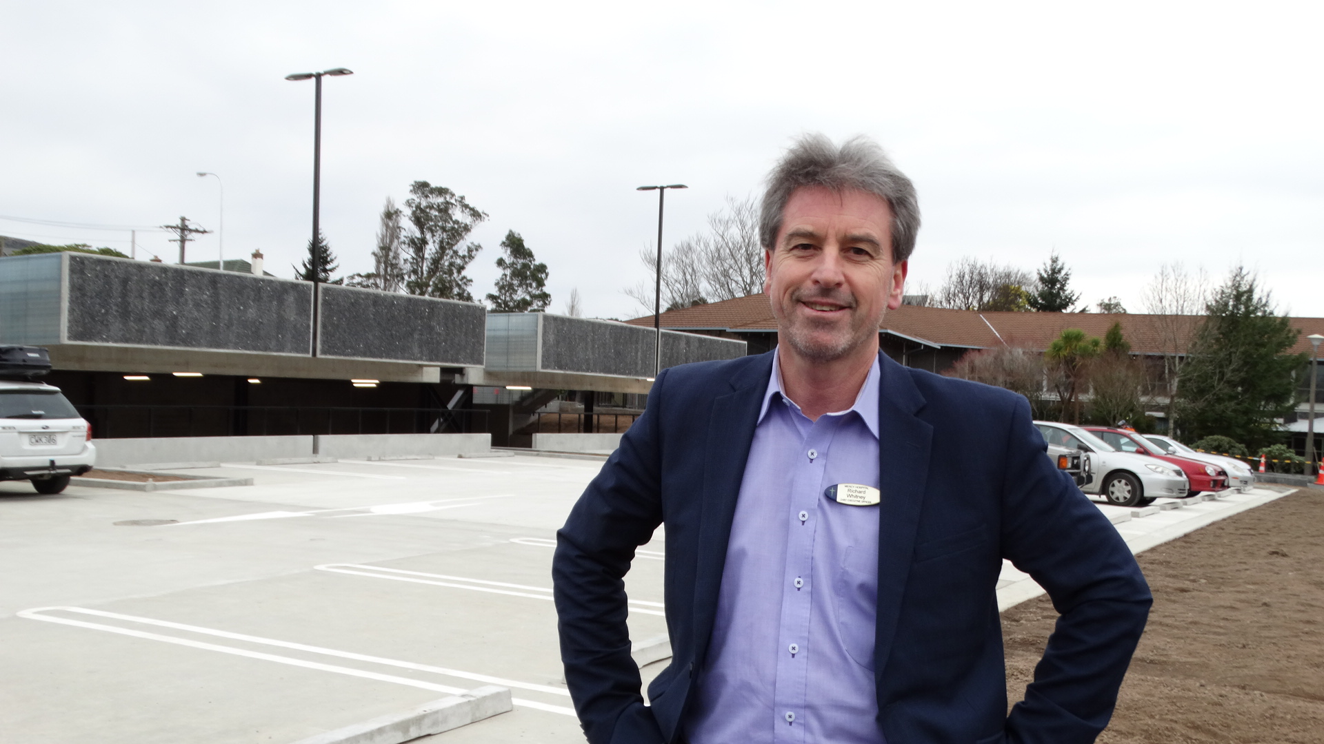 Mercy Hospital chief executive Richard Whitney is delighted with the car park.  PHOTO: BRENDA...