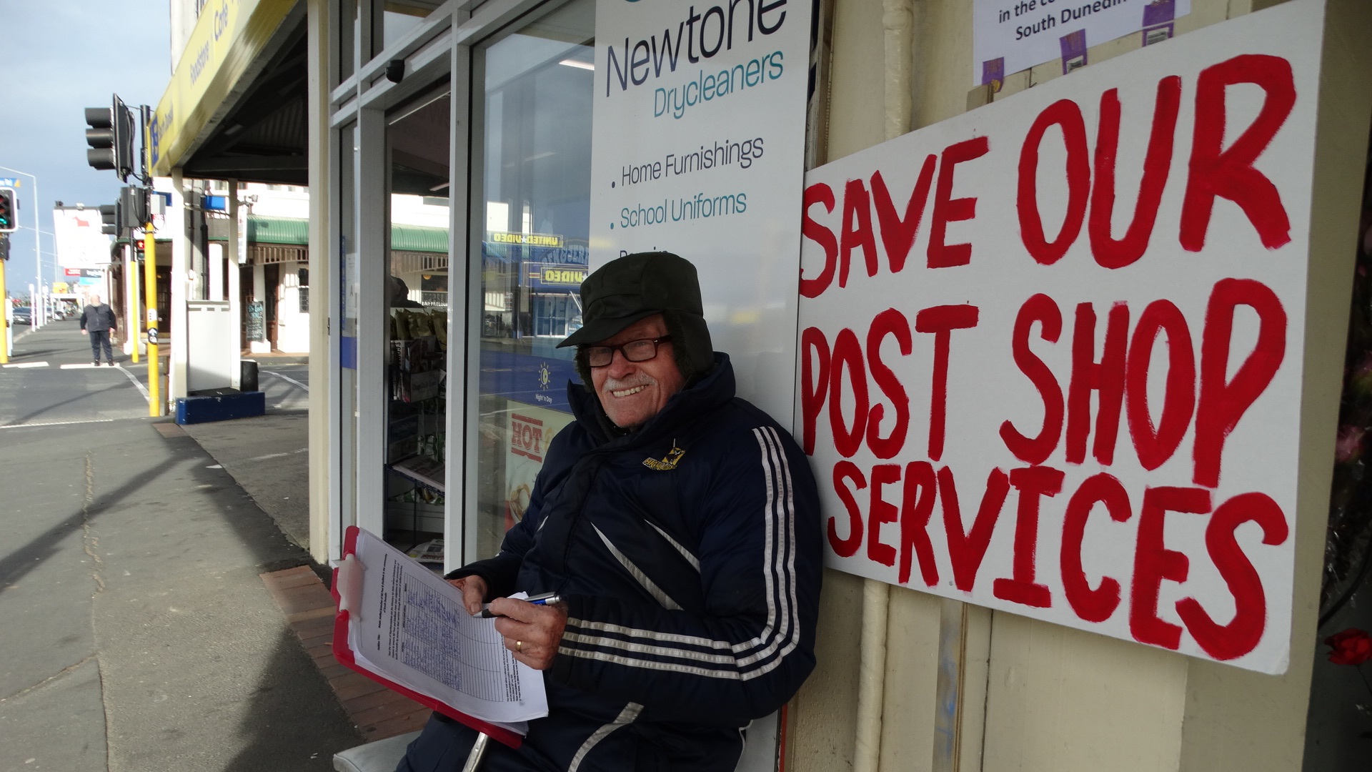 Brother Graeme Donaldson collects signatures in King Edward St protesting the planned closure of ...