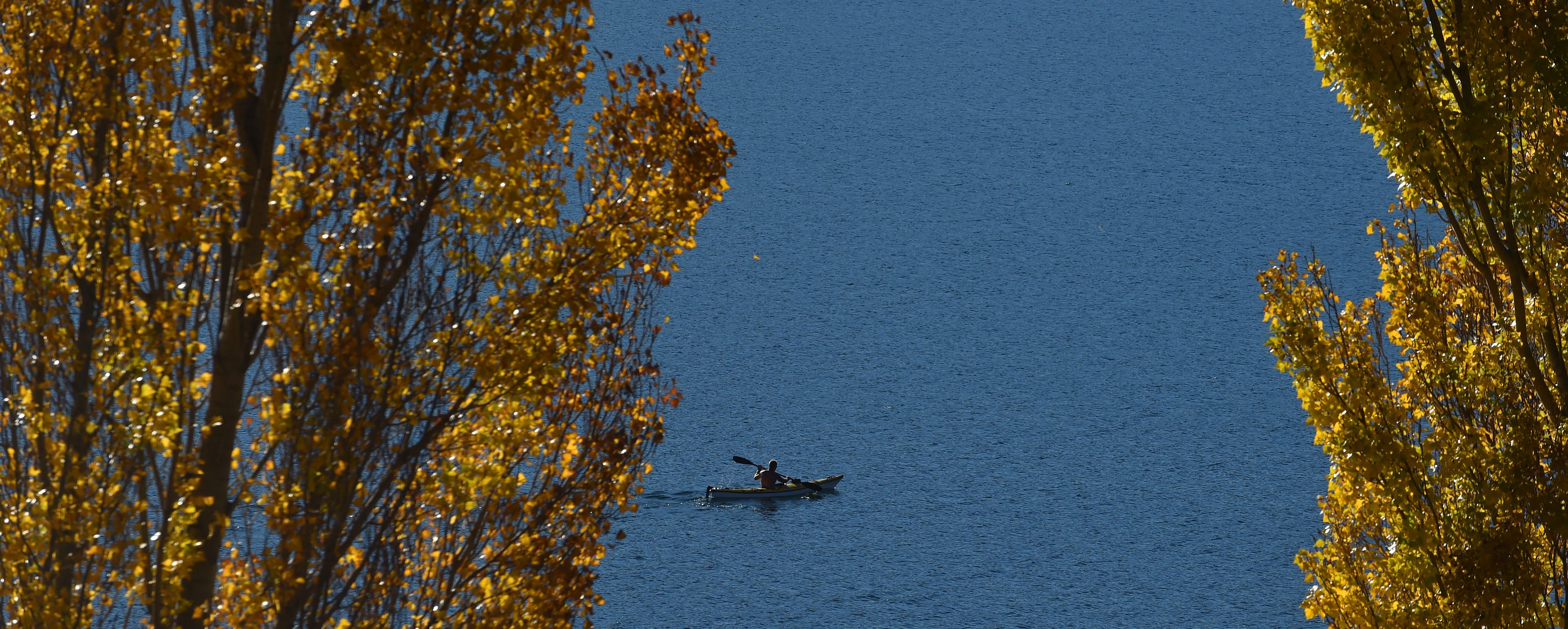 A kayaker makes the most of a resplendent autumn day on Lake Hayes, near Queenstown, earlier this...