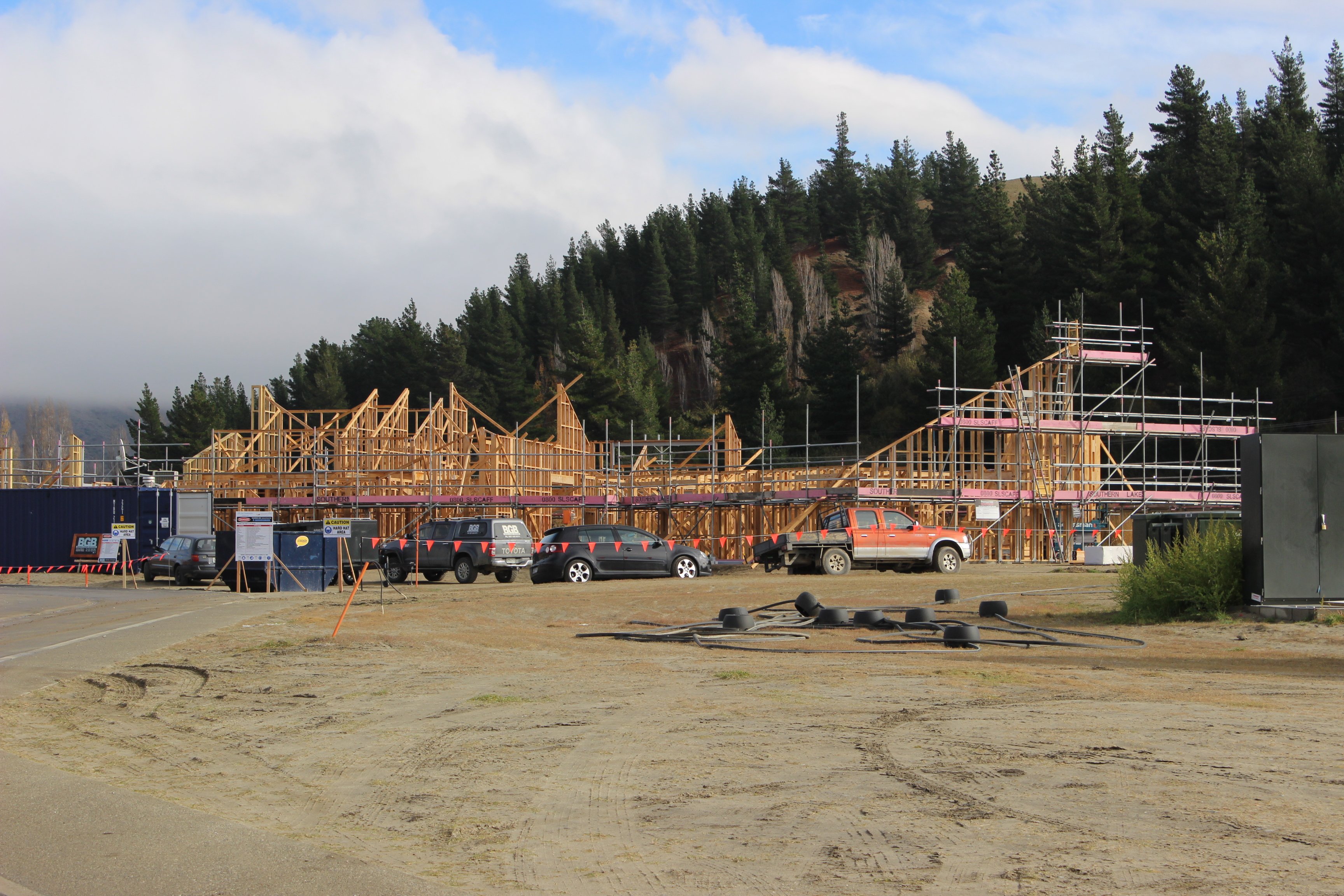 Construction continues on the  lodge at the Golden View retirement village in Cromwell. Photo:...