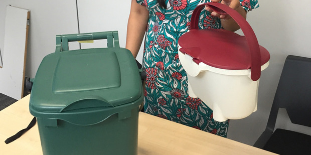 The food waste bin to be used in Auckland. Photo: NZ Herald/Cherie Howie