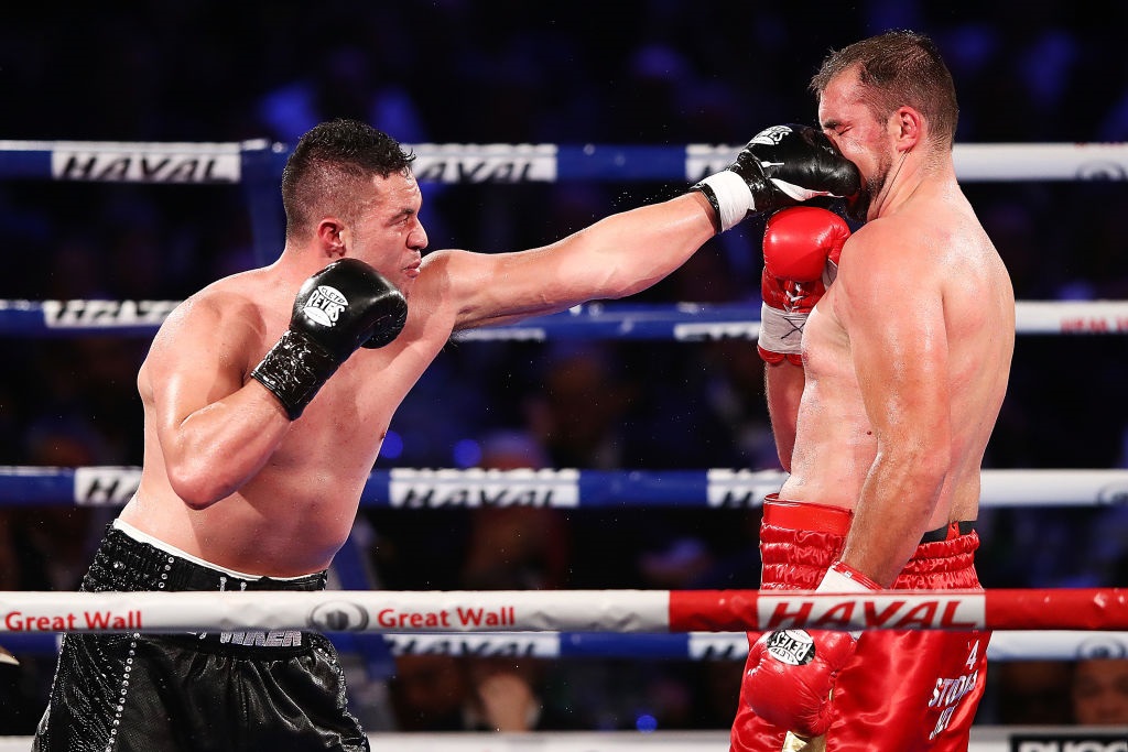 Ten people could face court after streaming the fight which saw Joseph Parker (left) defend his...