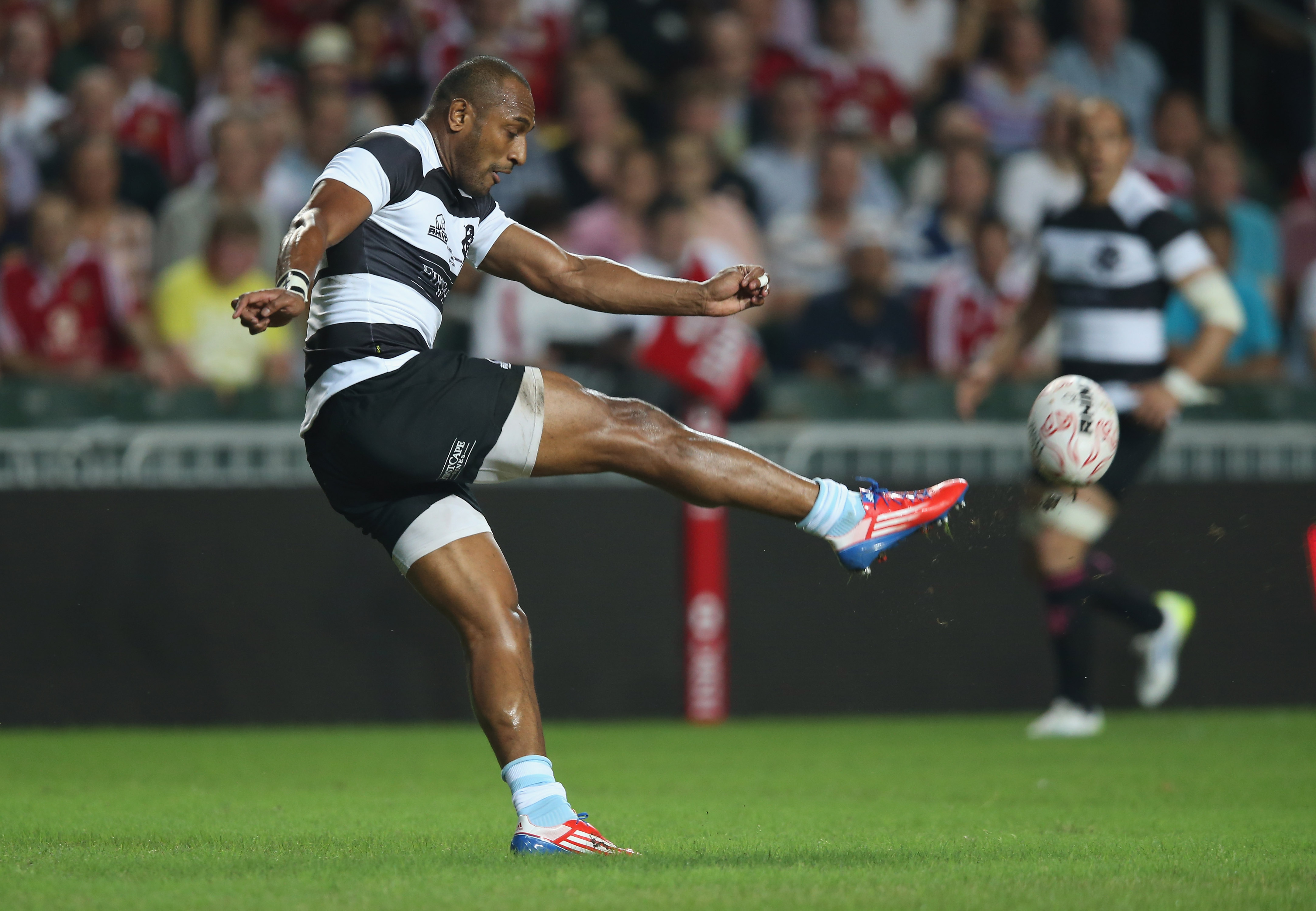 Joe Rokococo of the Barbarians kicks the ball upfeild. Photo: Getty