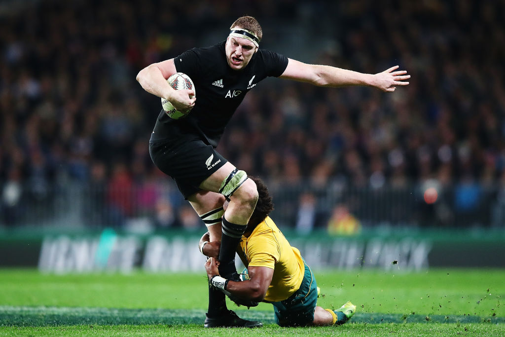 Brodie Retallick in action for the All Blacks against the Wallabies in Dunedin. Photo Getty