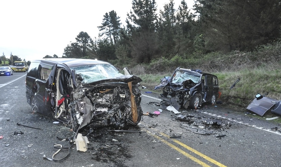 The crash occurred on State Highway 1 north of Taupo. Photo NZ Herald
