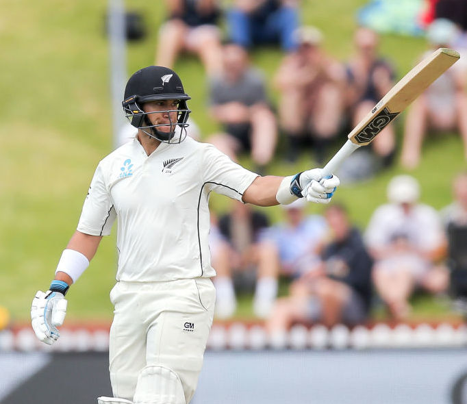 Ross Taylor acknowledges reaching his half-century. Photos Getty 