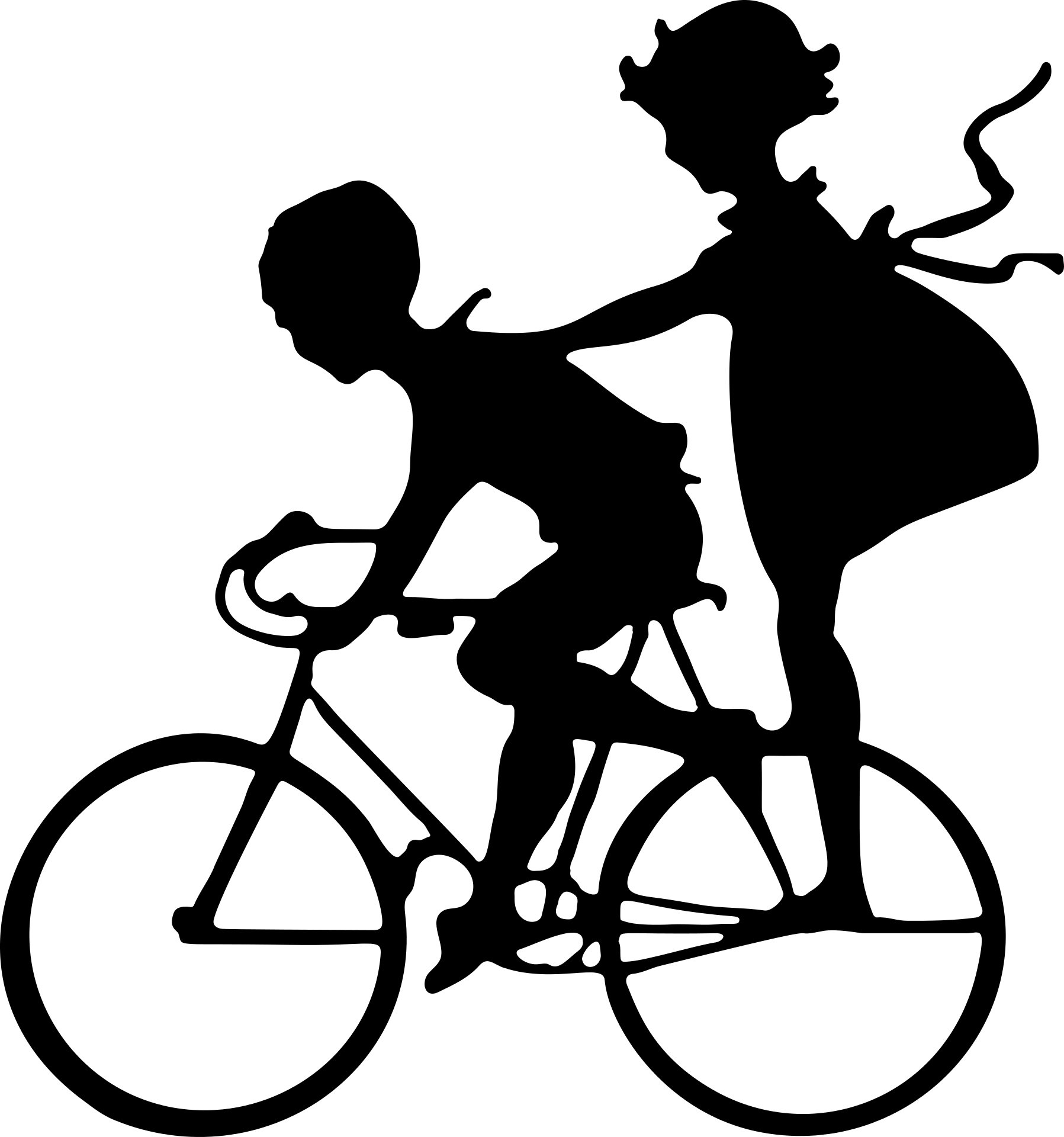 Ребенок на велосипеде силуэт