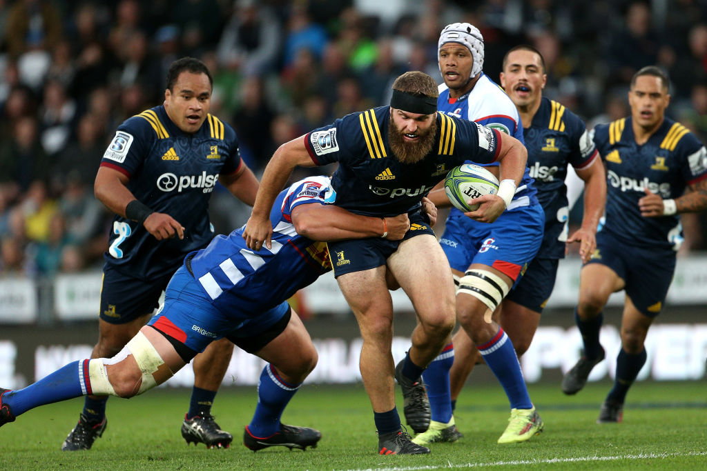 Liam Coltman on the charge for the Highlanders against the Stormers. Photo: Getty Images