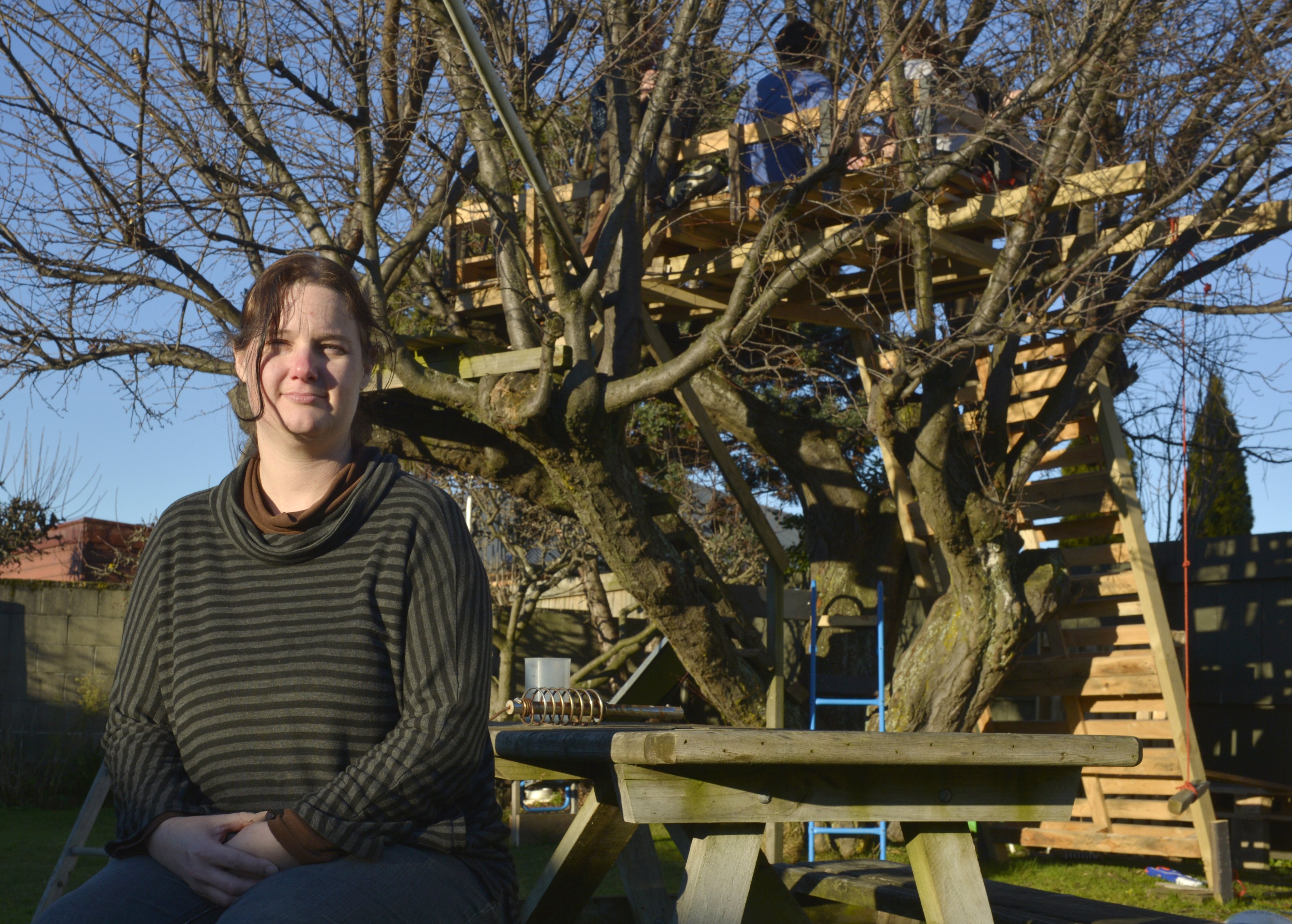 Janice Norman-Oke is grateful after an offer was made to build her children a new tree hut that...