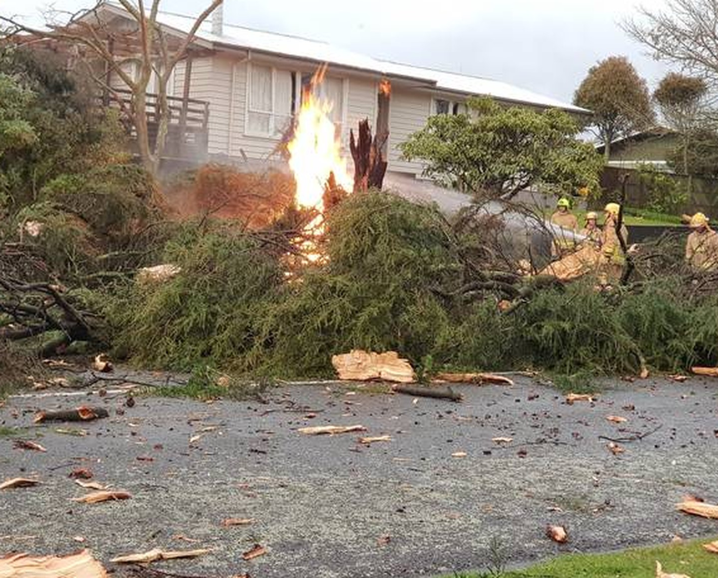 Firefighters at the scene. Photo: Sharyn Newman