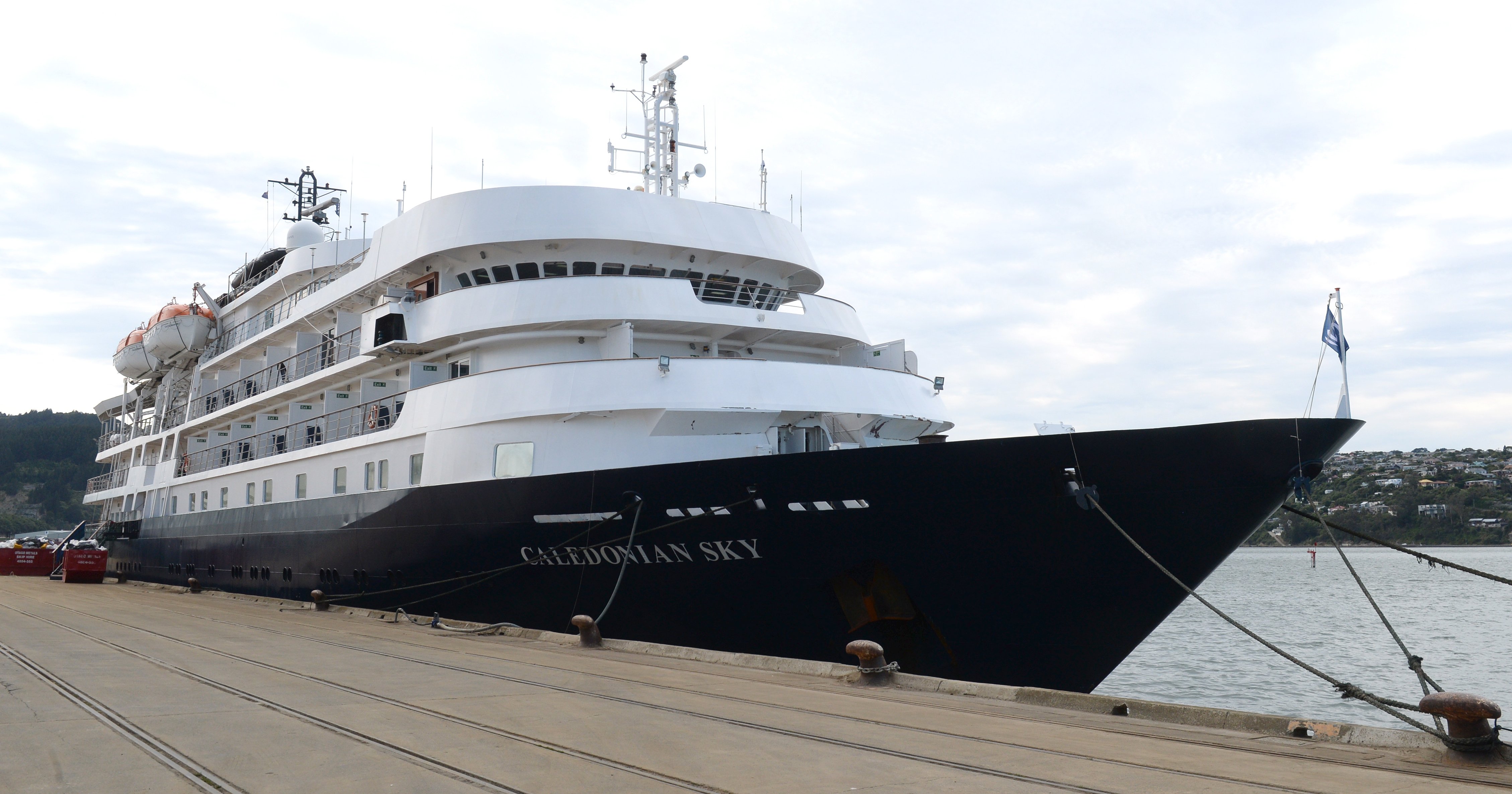 'Caledonian Sky', berthed at Dunedin last year. Photo: Linda Robertson