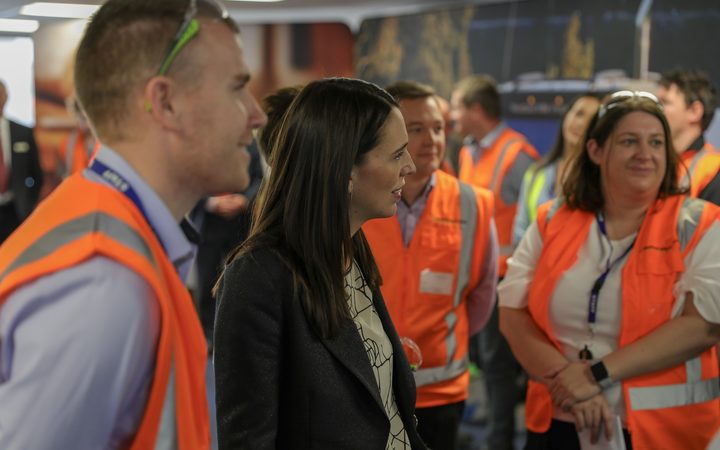 Jacinda Ardern at Westland Milk. Photo: RNZ