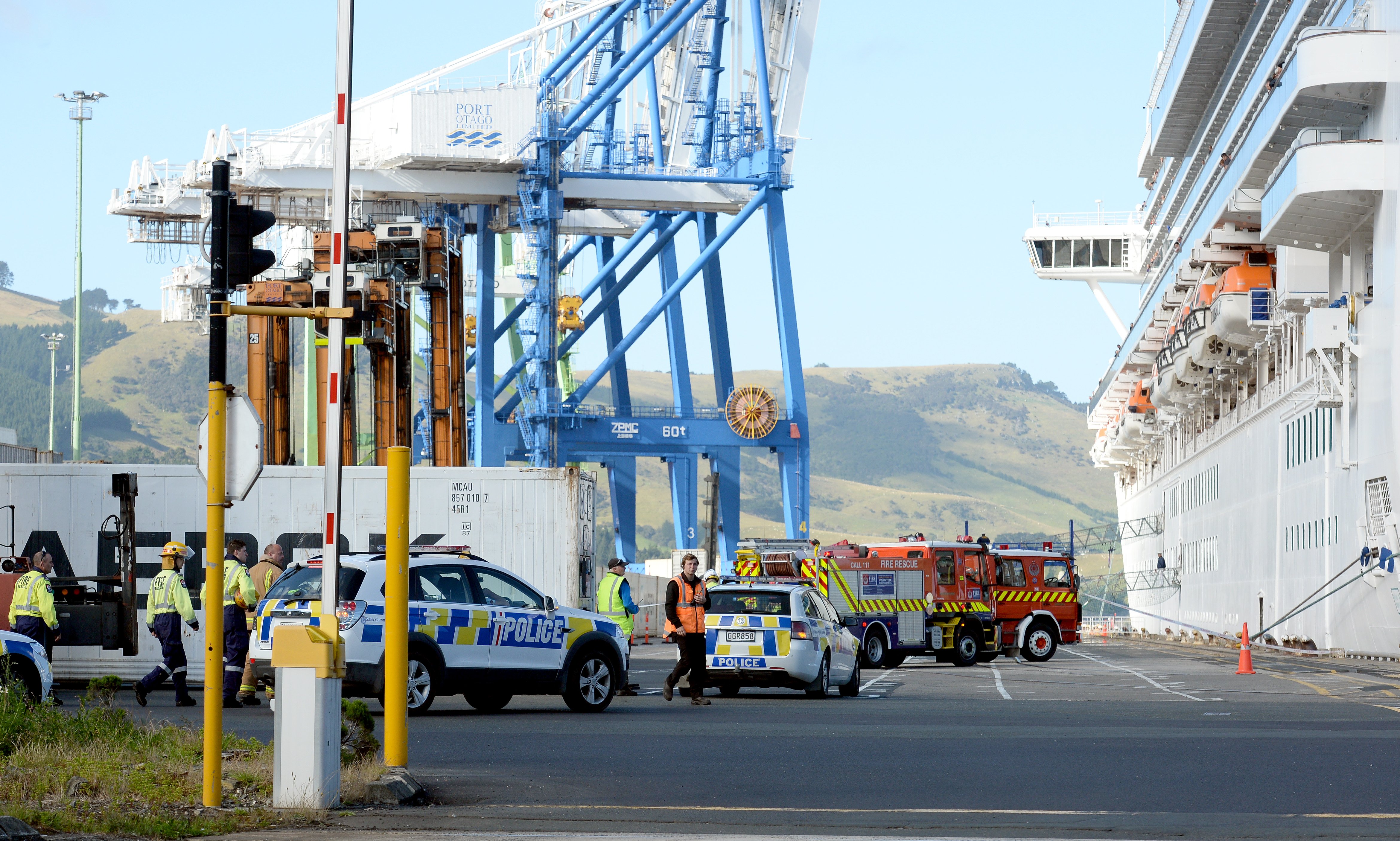 Police and fire services were called to the Emerald Princess in Port Chalmers, where an explosion...