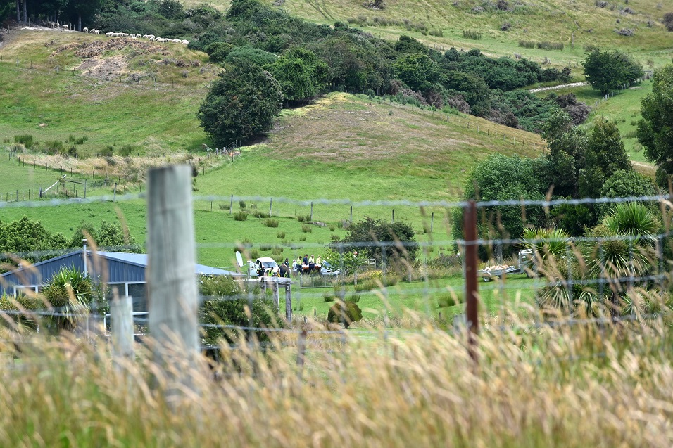 The tractor rolled at this property on Old Brighton Road on Saturday. Photo: Christine O'Connor