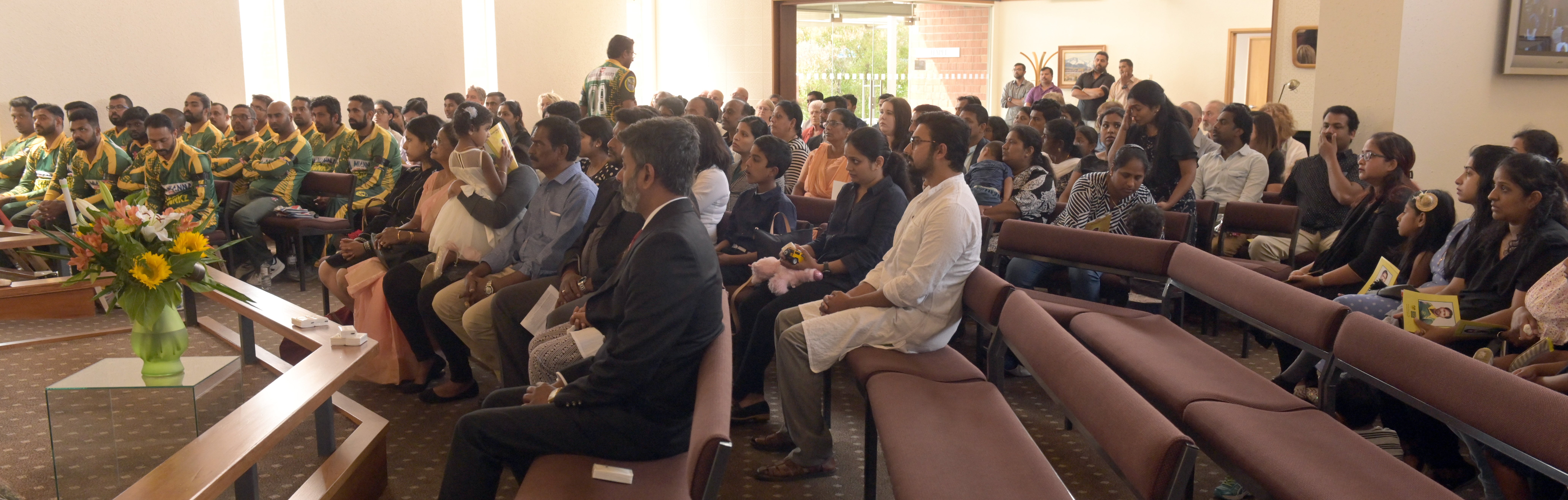 Hope and Sons funeral home was full of mourners paying tribute to Hareesh Gangadharan.  Photo:...