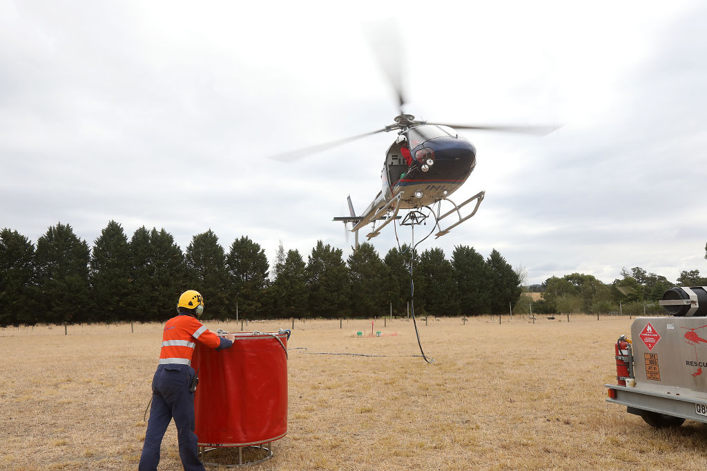 Helicopters have been called in to help battle the Tasman fire. Photo: Getty