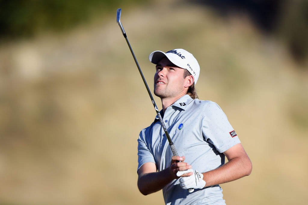 Zach Murray plays a fairway shot during day two of the New Zealand Open. Photo: Getty