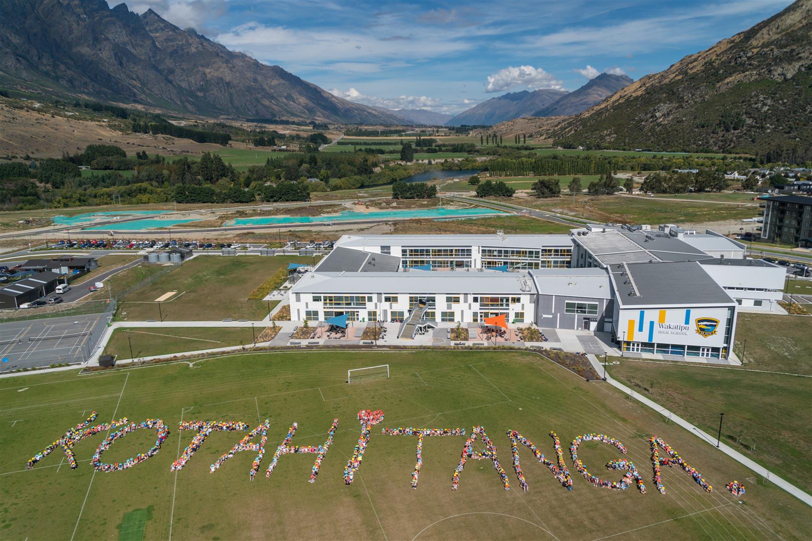 Wakatipu High School pupils observed two minutes of silence yesterday. PHOTO: GUILLAUME CHARTON 

