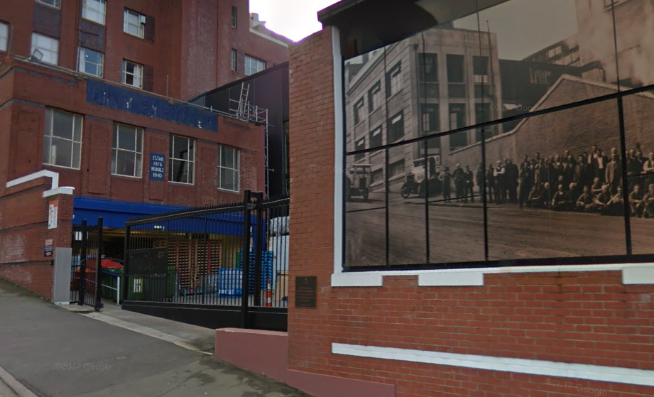 Police say the group scaled this gate at the brewery in Rattray St. Photo: Google Maps