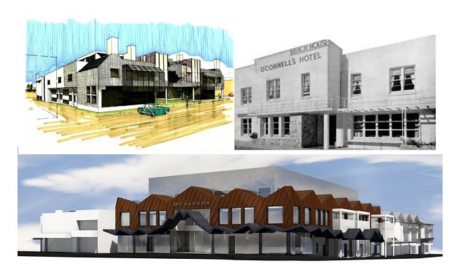 The O'Connells Pavilion through the years and a sketch of the revamped exterior