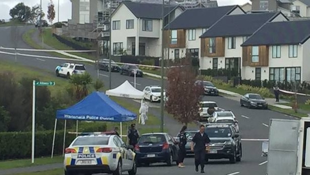 Police at the scene in Auckland. Photo: NZ Herald 