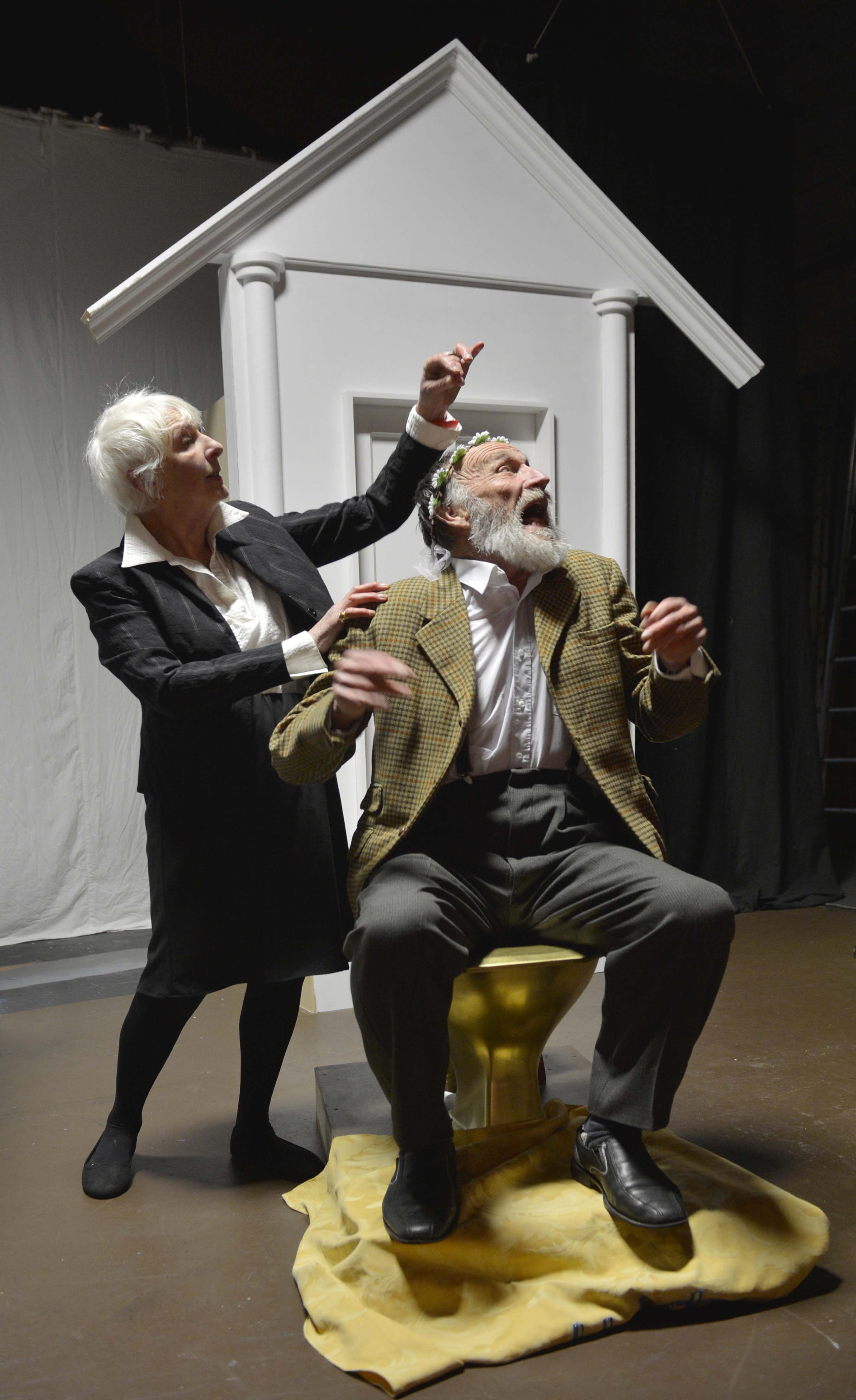 Twenty-five years later Ralph Johnson and Marilyn Parker rehearse for a production of The Clouds...