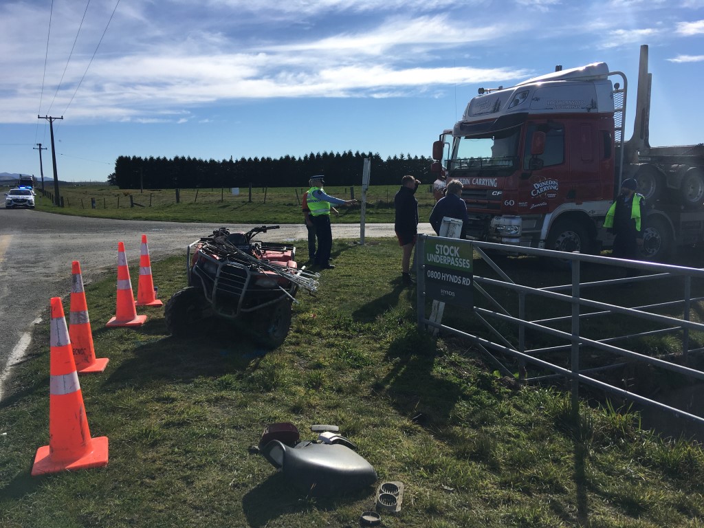 Police at the crash scene this morning. Photo: Daniel Birchfield