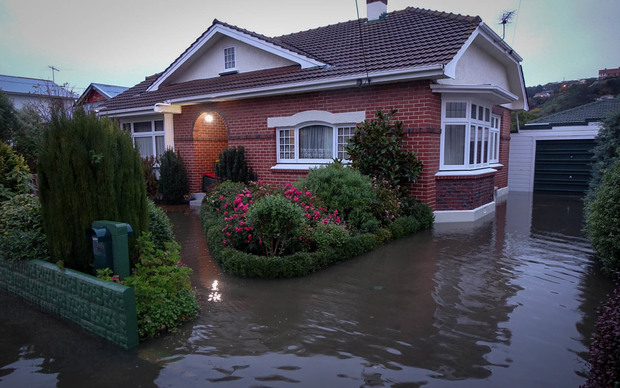 A home in Surrey Street, South Dunedin, affected by flooding in 2016. Photo: RNZ