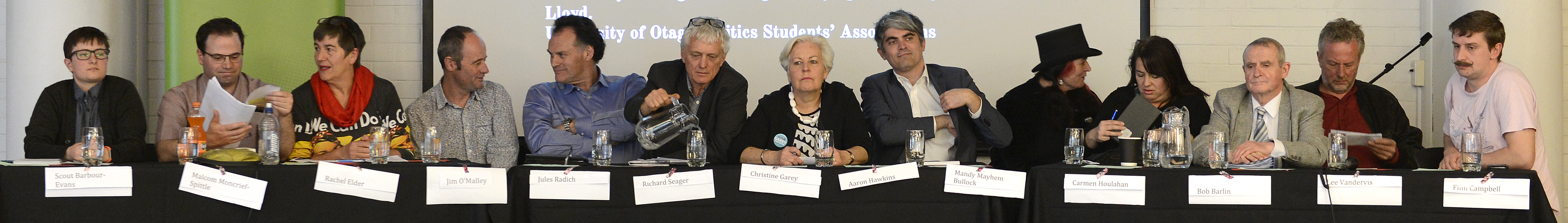 Dunedin mayoral candidates (left to right): Scout Barbour - Evans, Malcolm Moncrief - Spittle,...