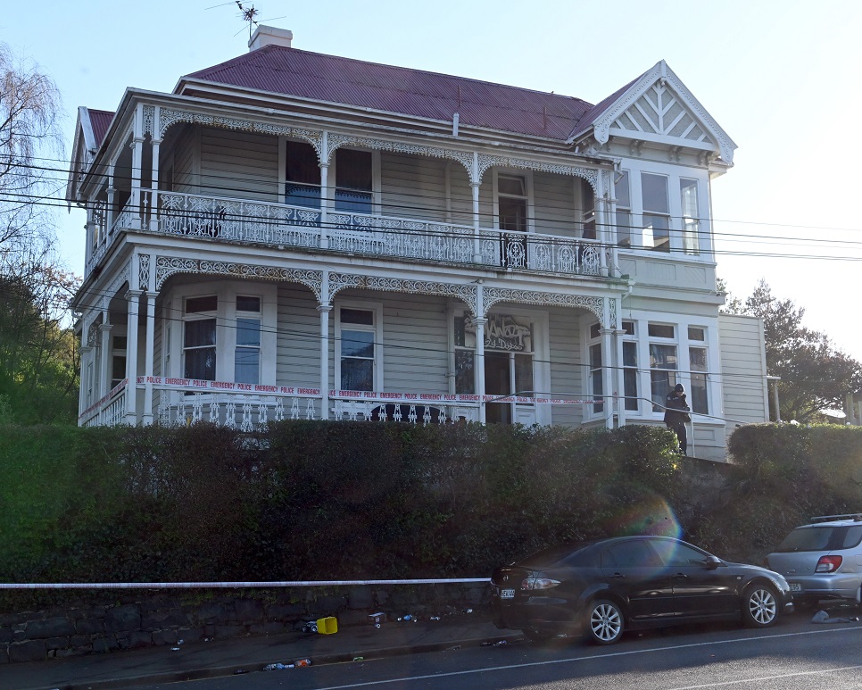 The house was cordoned off and under police guard on Sunday. Photo: Linda Robertson