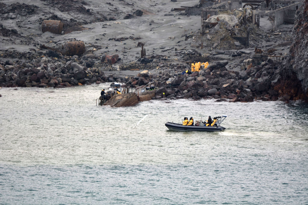 The  recovery operation under way at Whakaari/White Island yesterday. Photo by New Zealand...