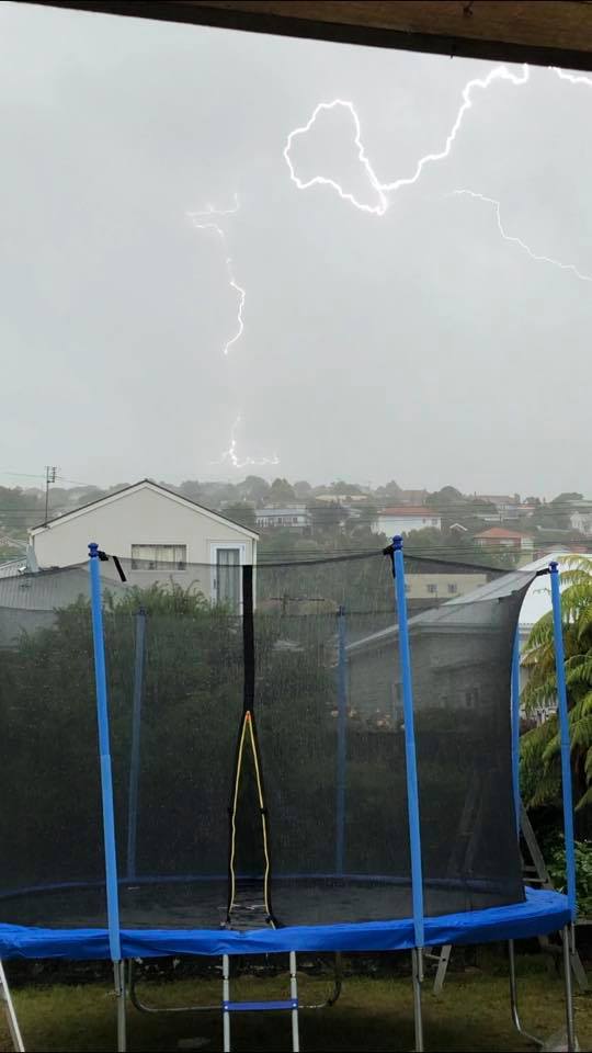 A lightning strike in Corstorphine. Photo: Melissa Gawn