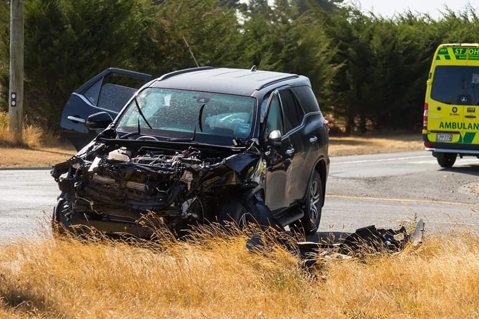 The aftermath of the crash at the intersection of Walkers and Two Chain Rds. Photo: Supplied