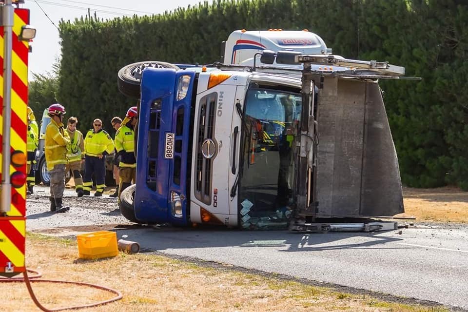 The aftermath of the crash at the intersection of Walkers and Two Chain Rds. Photo: Supplied