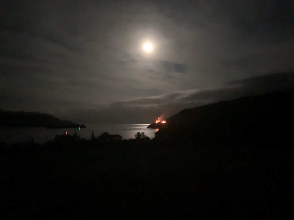 The blaze at Harington Point. Photo: Nicola McGrouther