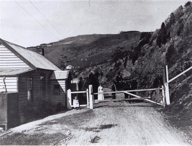 The Portobello Rd toll gate near Macandrew Bay in the 1890s. PHOTO: OTAGO PENINSULA MUSEUM