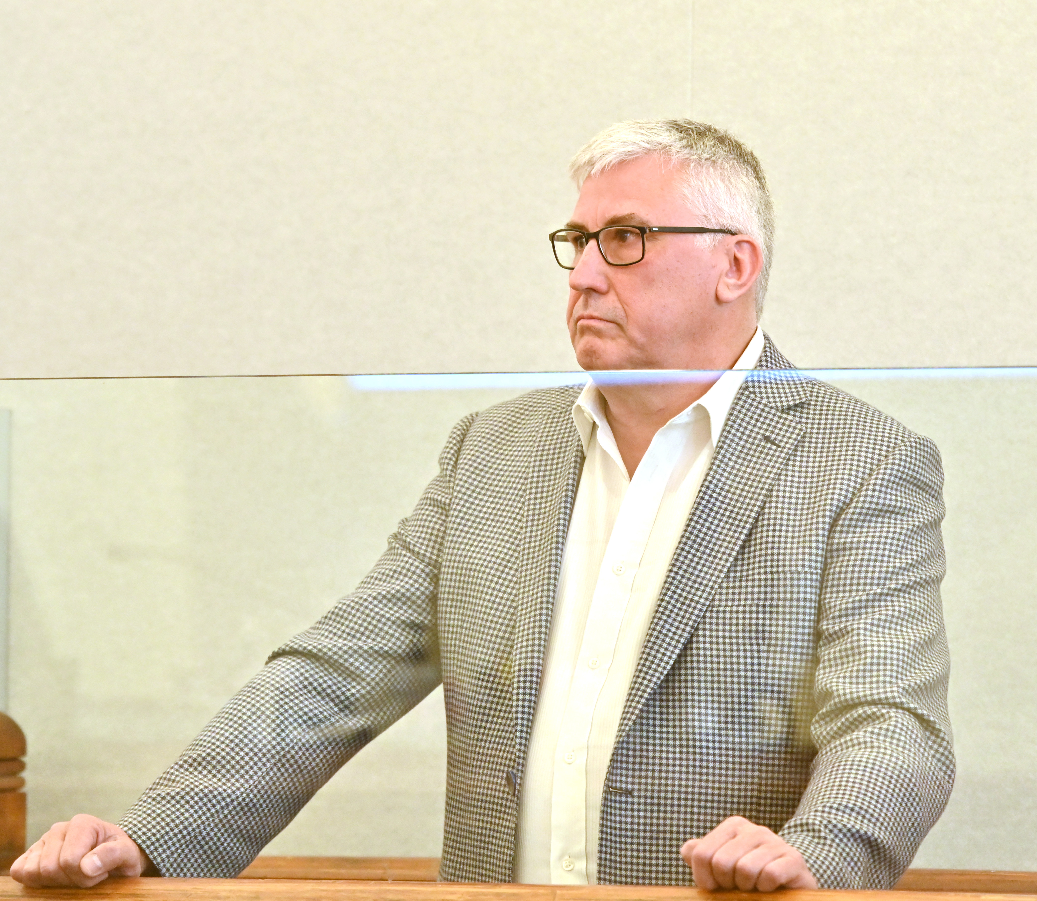 Disgraced financial adviser Barry Kloogh appears in the Dunedin District Court yesterday. Photo:...