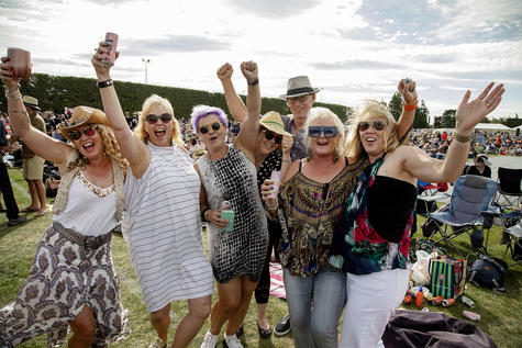 A group of friends from Lincoln and Christchurch dance the day away. Photo: Geoff Sloan