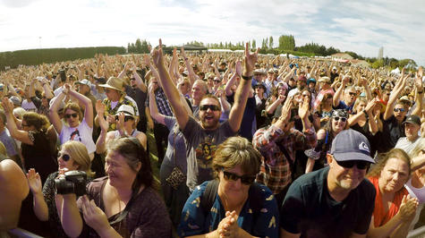 About 10,000 people packed into the Lincoln Domain on Saturday for Selwyn Sounds.  Photo: Geoff...